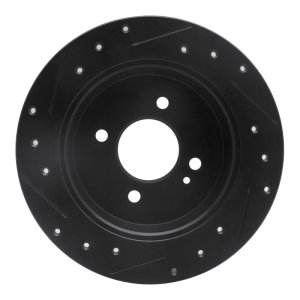 Dodge Attitude Brake Rotor (1) - Rear Right - R1 Concepts - Drilled & Slotted - Black - `12-`25